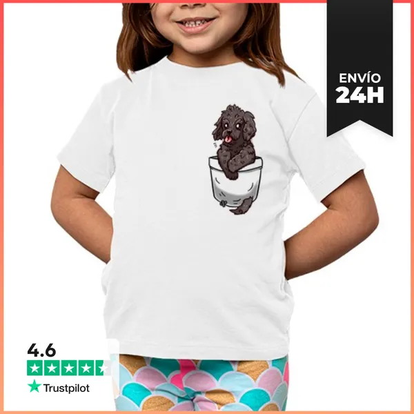Camiseta Clásica Para Niños Bolsillo Cachorro Cockapoo - Camisa