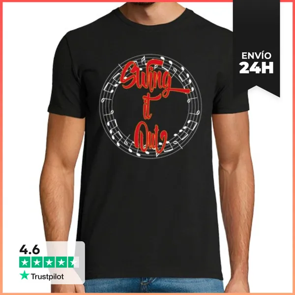 Camiseta Hombre Clásica Swing It Out Lindy Hop West Coast Swing