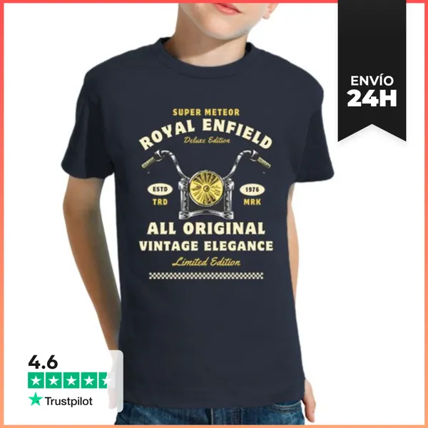 Camiseta Clásica Para Niños Motos Clásicas Estilo 1976 Vintage