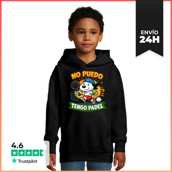 Sudadera Para Niños Con Capucha No Puedo Tengo Pádel LaTostadora