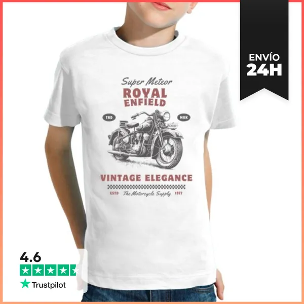 Camiseta Clásica Para Niños Royal Enfield Super Meteor 1977