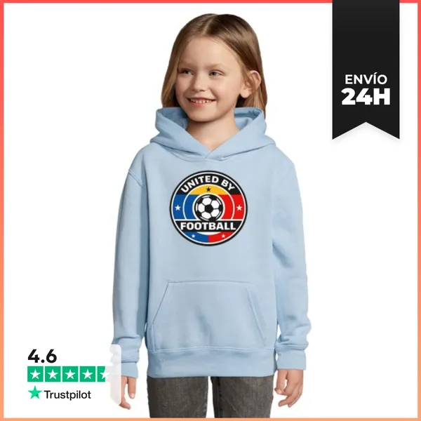 Sudadera Para Niños Con Capucha Unidos Por El Fútbol LaTostadora