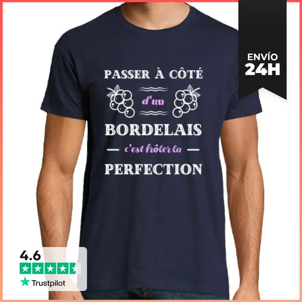 Camiseta Hombre Clásica Burdeos Perfección Burdeos Humor