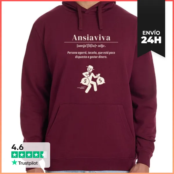 Sudadera Unisex Con Capucha Ansiaviva White LaTostadora