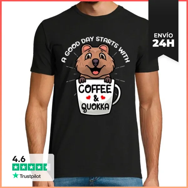 Camiseta Hombre Clásica Ualabí Matorral De Cola Corta Quokka