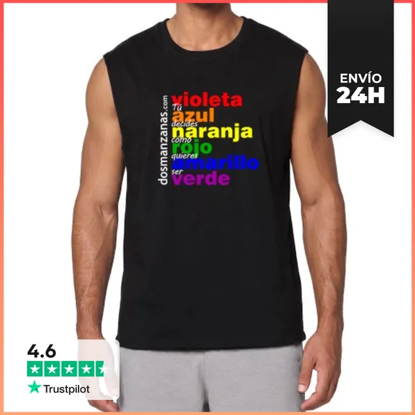 Camiseta Sin Mangas Sin Mangas, Negra, Orgullo 2019 LaTostadora