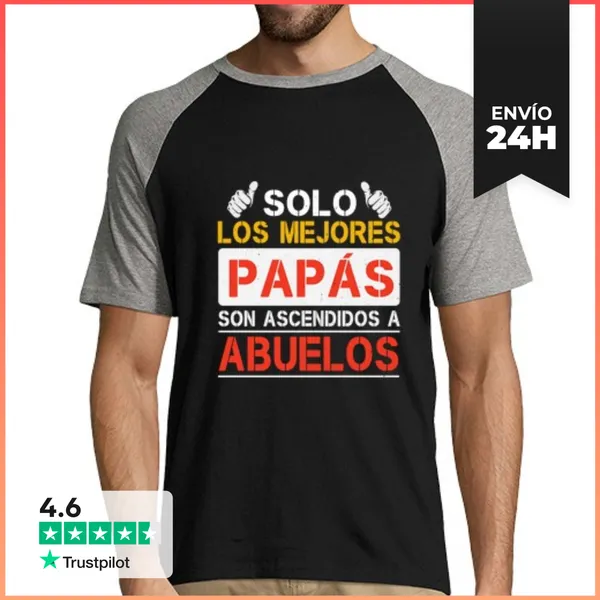 Camiseta Hombre, Estilo Béisbol Los Mejores Papas Dia Del Padre