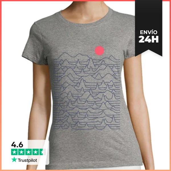 Camiseta Mujer Clásica Cordillera Y Sol LaTostadora