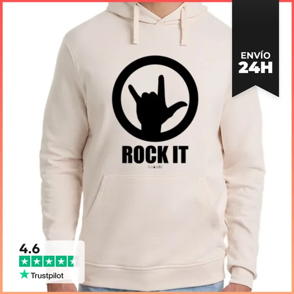 Sudadera Unisex Con Capucha Rock It Negro LaTostadora