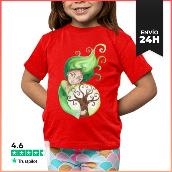 Camiseta Clásica Para Niños Espíritu Tierra Infantil Manga Corta