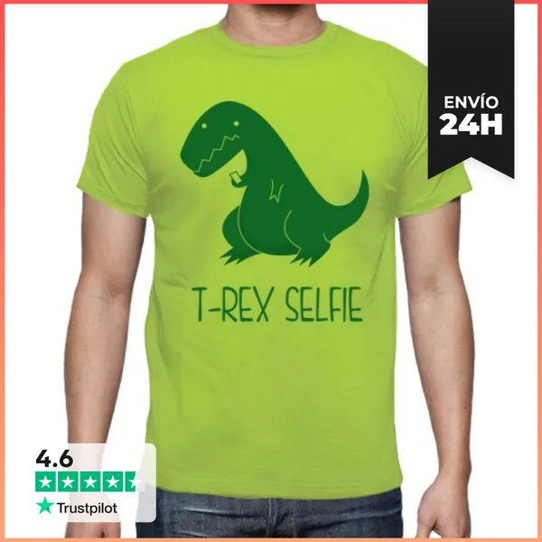 Camiseta Hombre Clásica T-Rex Selfie LaTostadora