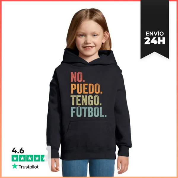 Sudadera Para Niños Con Capucha NO PUEDO TENGO FÚTBOL RETRO