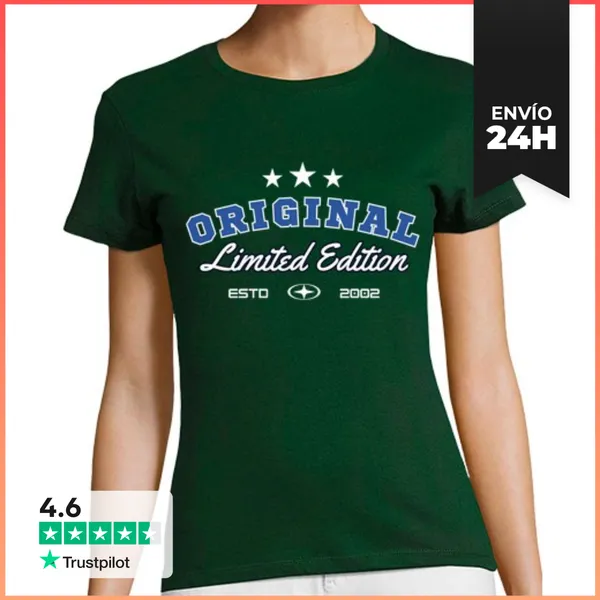 Camiseta Mujer Clásica Nacidos En 2002 Edición Limitada Vintage