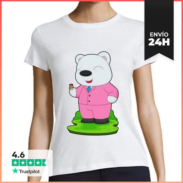 Camiseta Mujer Clásica Anillo De Boda Del Novio Oso Polar Boda
