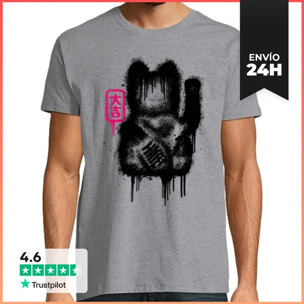 Camiseta Hombre Clásica Gato Suertudo LaTostadora