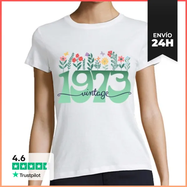 Camiseta Mujer Clásica Hija 1973 Mujer 50 Años Cumpleaños