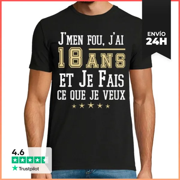Camiseta Hombre Clásica Regalo De Aniversario De 18 Años Humor