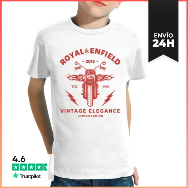 Camiseta Clásica Para Niños Royal Enfield 2013 Vintage Elegance -