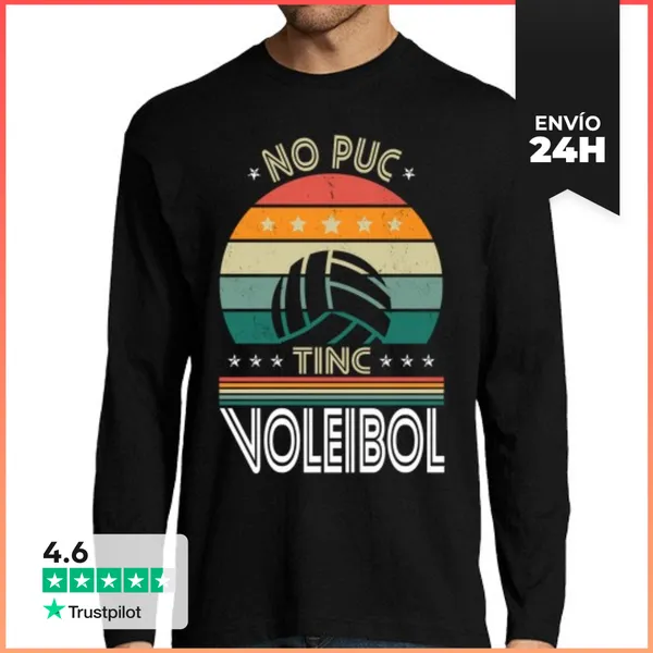 Camiseta Hombre Manga Larga No Puedo Tengo Voleibol Catalán