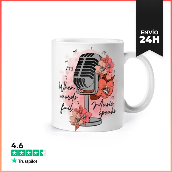 Taza Micrófono Retro Romántico LaTostadora