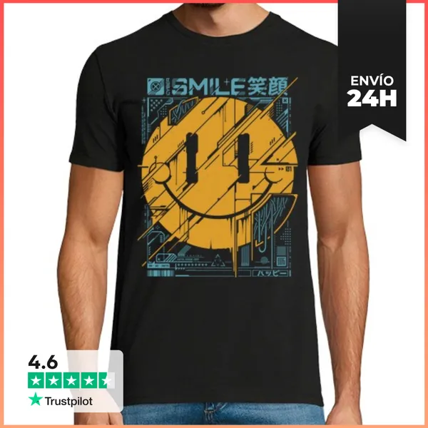Camiseta Hombre Clásica Cyber Smile LaTostadora