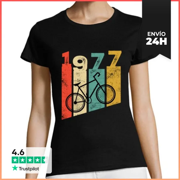 Camiseta Mujer Clásica Ciclista Est 1977 LaTostadora