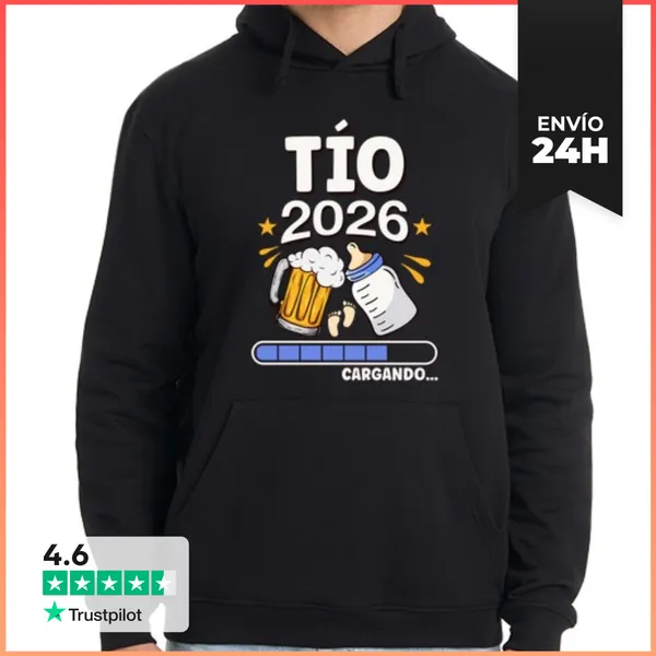 Sudadera Unisex Con Capucha Tio 2026 Cargando Anuncio Divertido