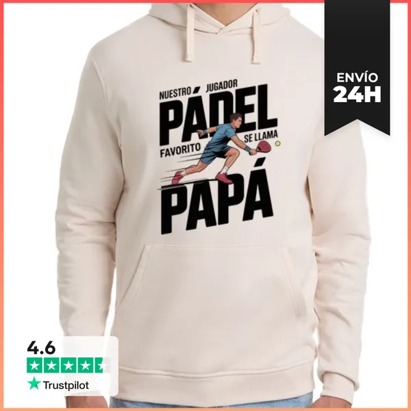 Sudadera Unisex Con Capucha Nuestro Jugador Se Llama Papá Pádel
