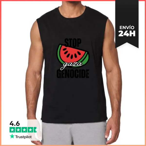 Camiseta Sin Mangas Stop Gaza Genocide, Parar El Genocidio