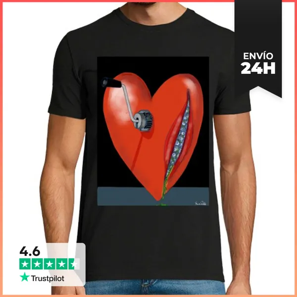 Camiseta Hombre Clásica Corazón De Manivela LaTostadora