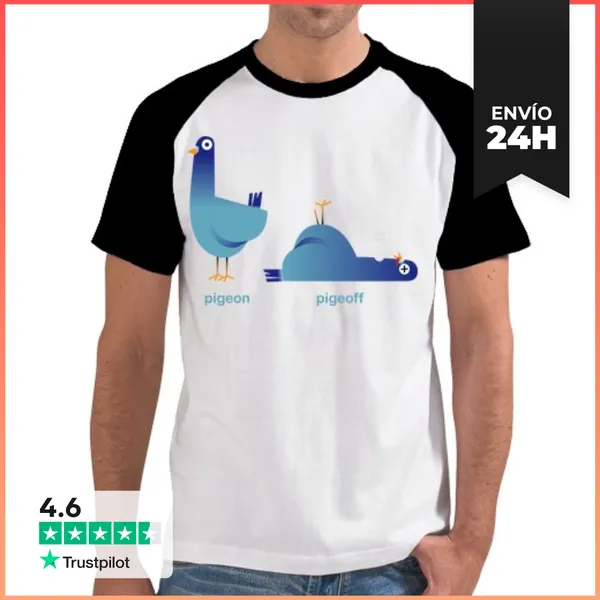 Camiseta Hombre, Estilo Béisbol Paloma Paloma LaTostadora
