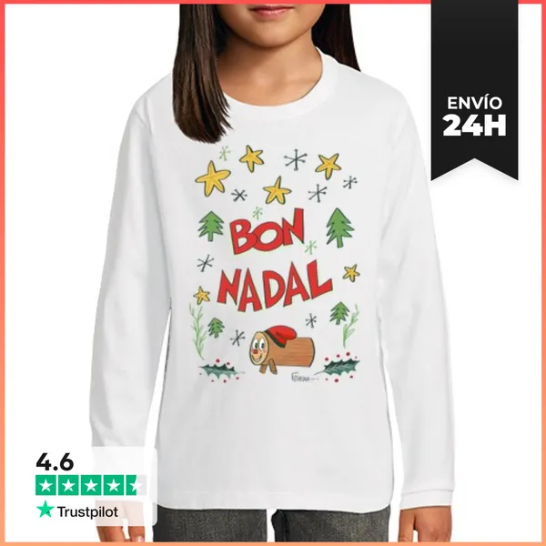 Camiseta Manga Larga Para Niños Bon Nadal Infantil LaTostadora