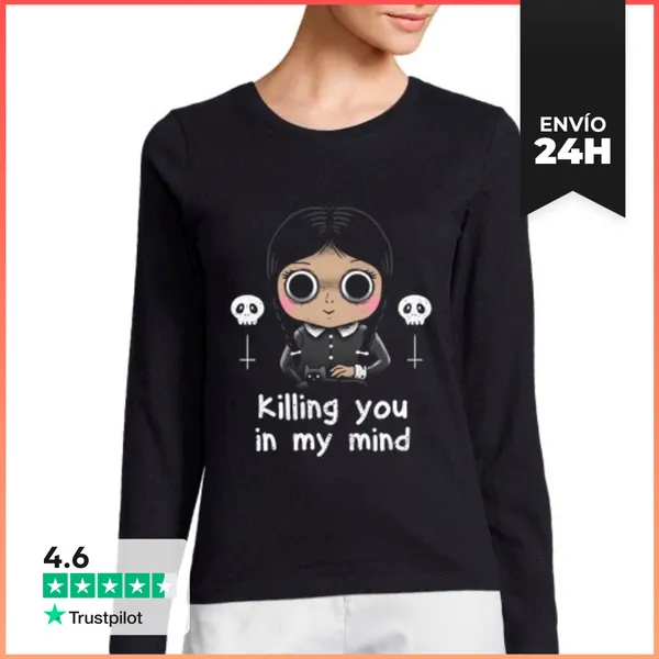Camiseta Mujer Manga Larga Matar En Mi Mente LaTostadora