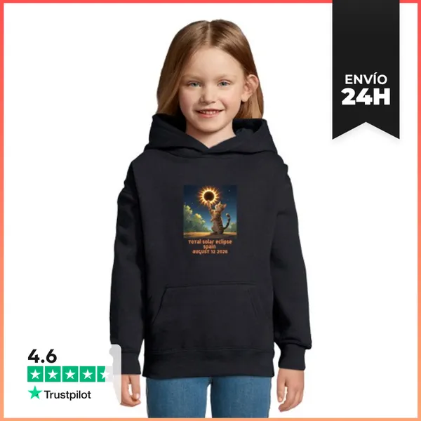 Sudadera Para Niños Con Capucha Eclipse Solar Total España Gato