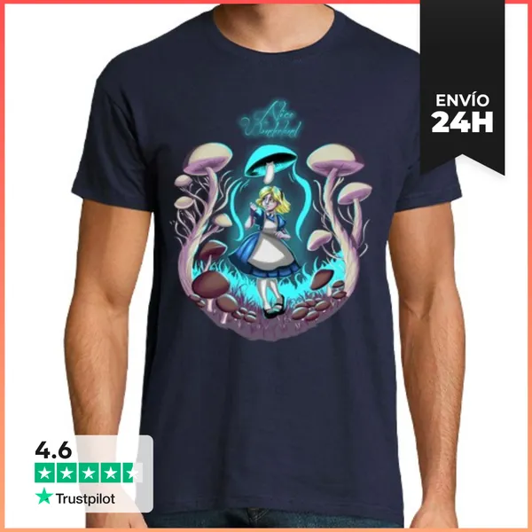 Camiseta Hombre Clásica Alicia En El Pais De Las Maravillas