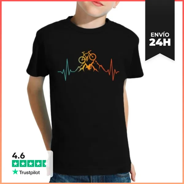 Camiseta Clásica Para Niños Vintage Bicicleta Ciclismo Latido Del