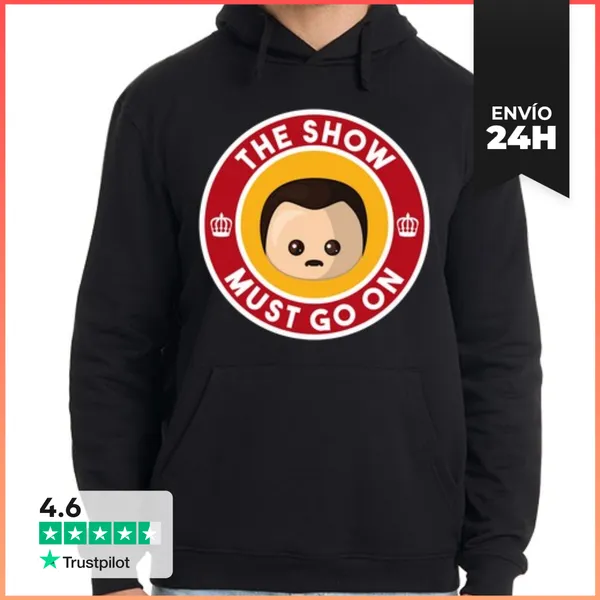 Sudadera Unisex Con Capucha Freddie Show Must Go On Sudadera