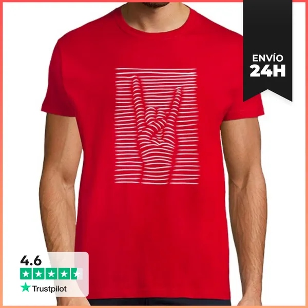 Camiseta Hombre Clásica Mano Rock And Roll LaTostadora