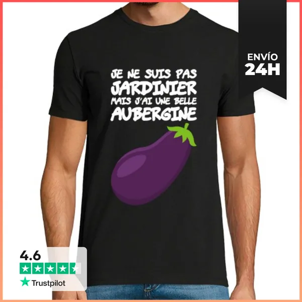 Camiseta Hombre Clásica Berenjena Humor Travieso LaTostadora
