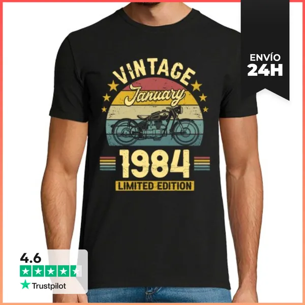 Camiseta Hombre Clásica Enero 1984 39 Años Cumpleaños LaTostadora