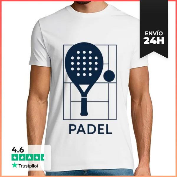 Camiseta Hombre Clásica Pala De Pádel LaTostadora
