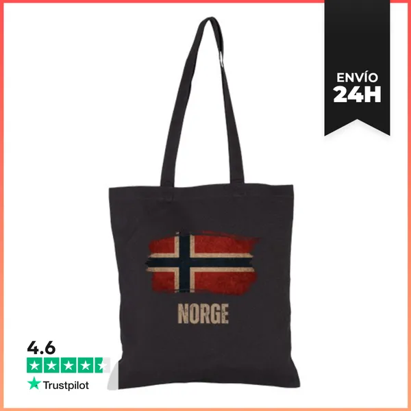 Bolsa De Tela Bandera Grunge De Noruega, Amo Noruega LaTostadora