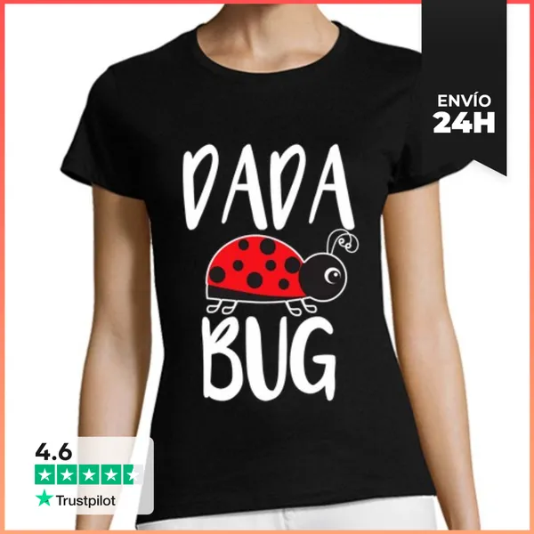 Camiseta Mujer Clásica Mensaje Dado Bicho Divertido Mariquita