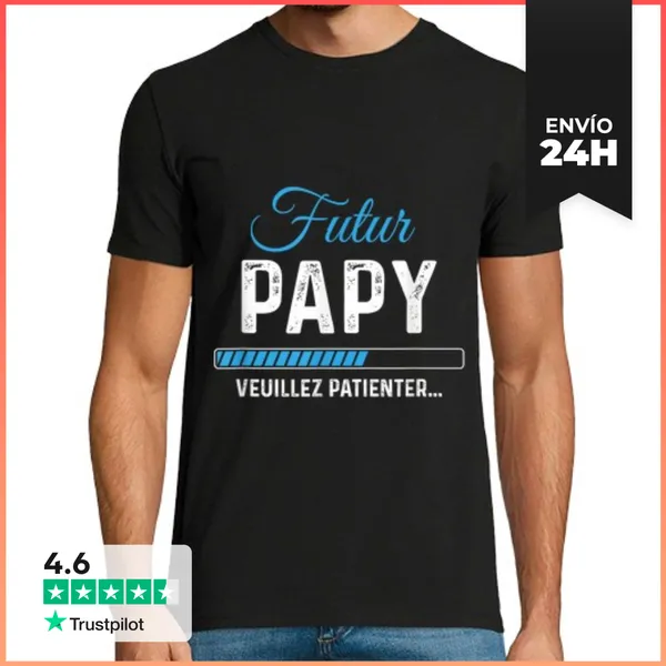 Camiseta Hombre Clásica Futuro Abuelo En Camino 2026 Anuncio De