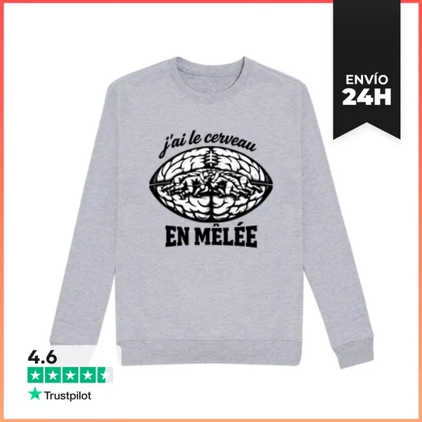 Sudadera Unisex Cerebro En Melé - Humor De Rugby LaTostadora