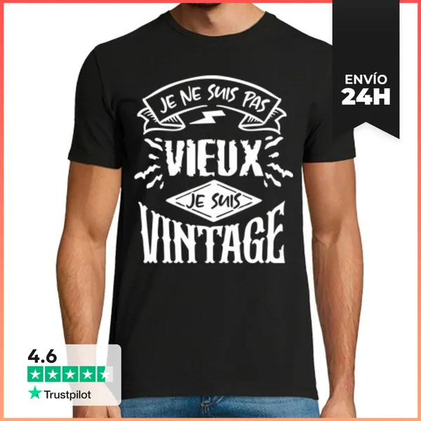 Camiseta Hombre Clásica No Soy Viejo Soy Vintage LaTostadora