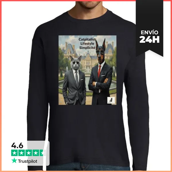 Camiseta Hombre Manga Larga Estilo De Vida Capitalista