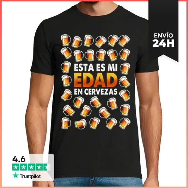 Camiseta Hombre Clásica 30 Cervezas Regalo Cumpleaños 30 Años