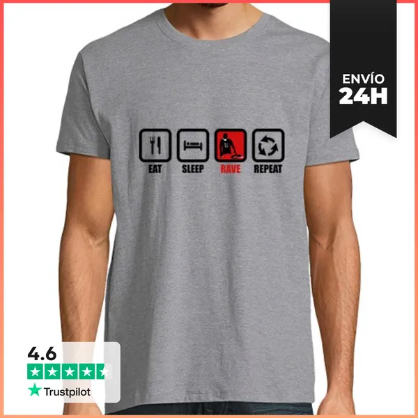Camiseta Hombre Clásica Coma Sueño Delirio Repita LaTostadora