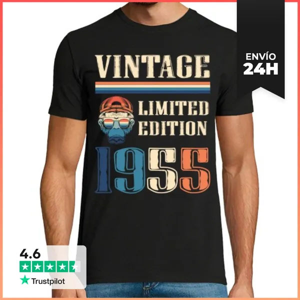 Camiseta Hombre Clásica Camiseta Vintage 1955 - Edición Limitada